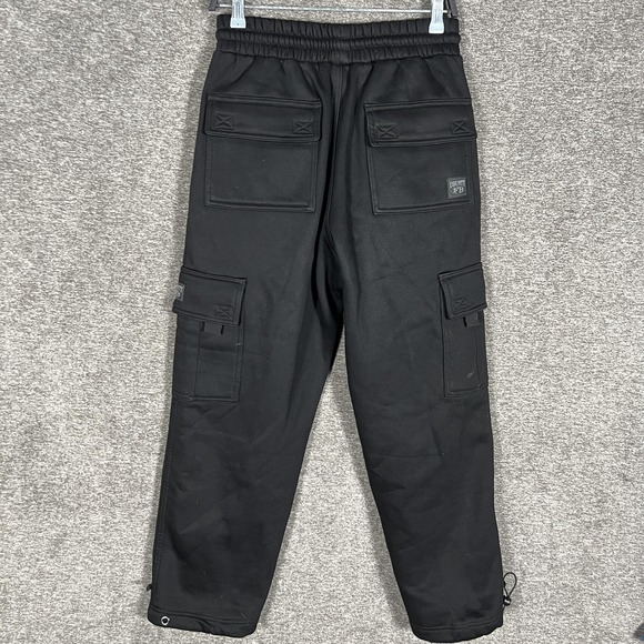 County FB Pants Small Black Cargo Jogger Elastic Waist Drawstring Pockets - Picture 7 of 11